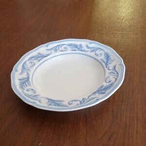 Villeroy Boch Casa Azul Ornato 1748 Soup Bowl Germany Blue White Scalloped Rim
